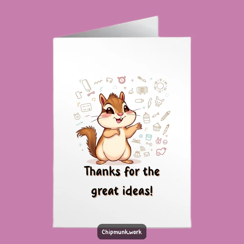Free Printable Chipmunk Whiteboard Thank You Card: Express Gratitude with Funny Downloadable Art