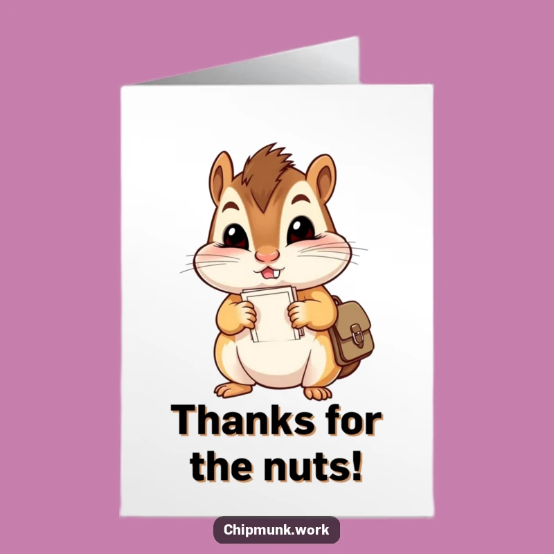 Free Printable Thank You Card: Chipmunk's Paper Load, Funny Downloadable Gift