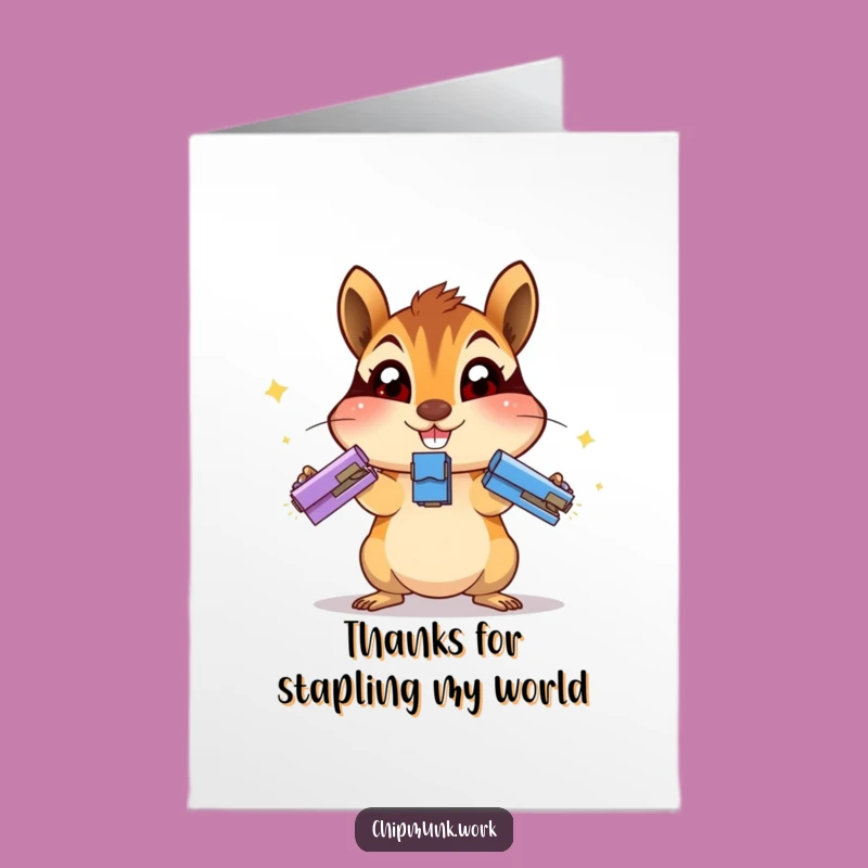 Free Printable Thank You Card: Juggling Chipmunk Funny Downloadable Gift