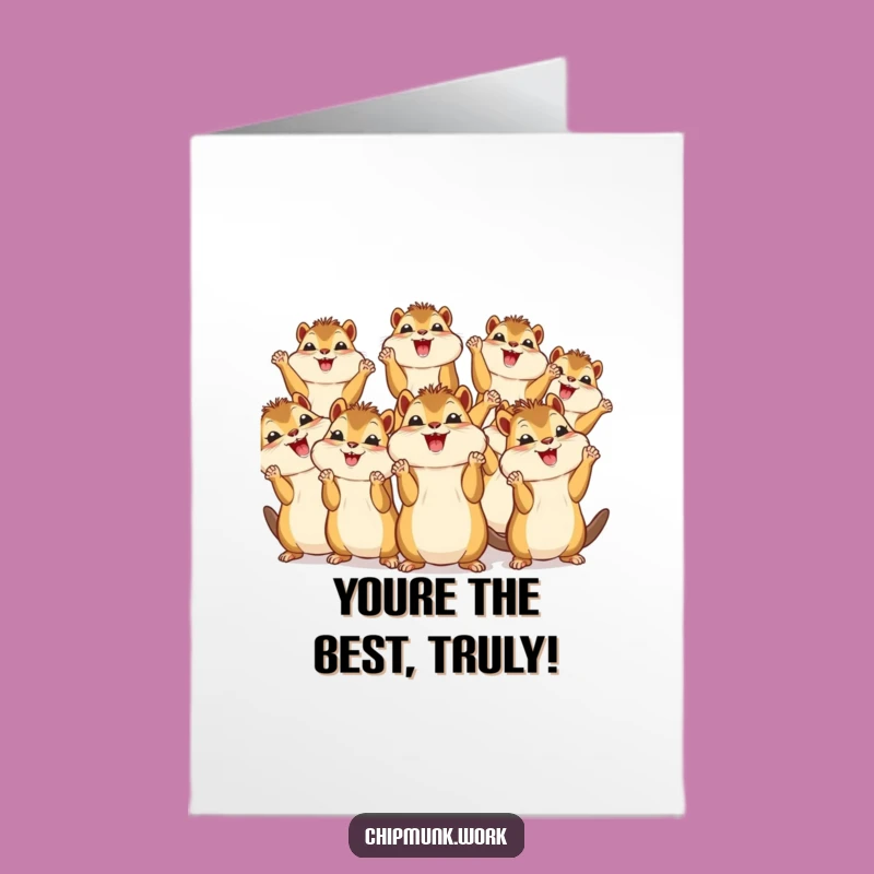 Free Printable Thank You Card: Kawaii Chipmunks Cheer, Funny Downloadable Gift