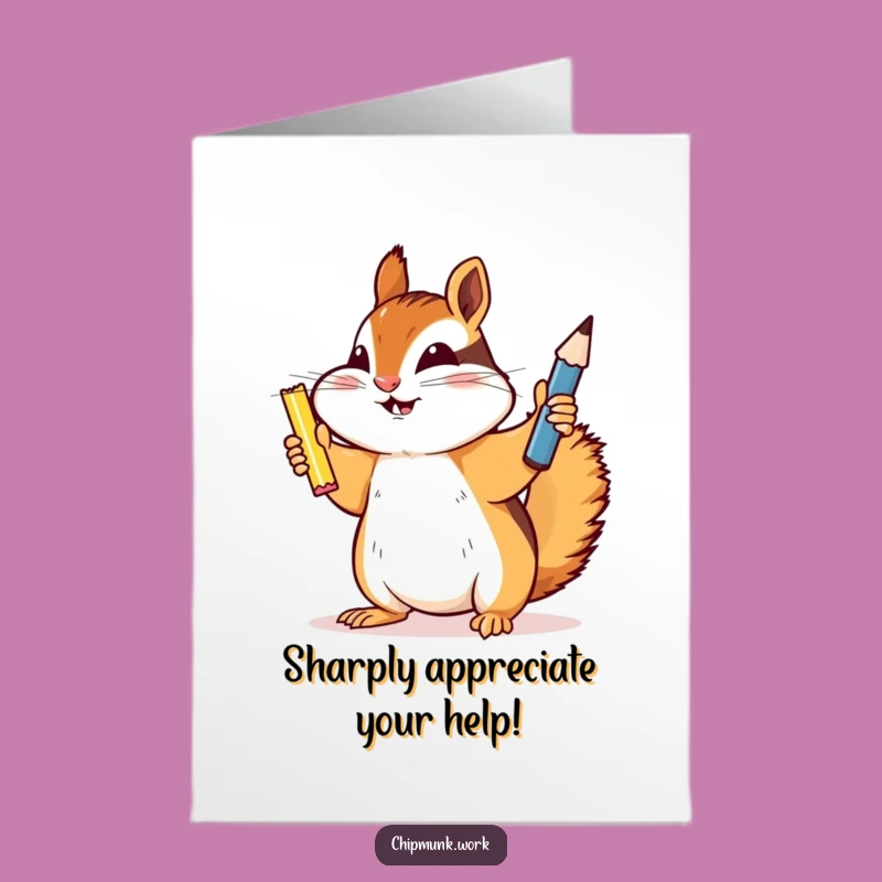 Free Printable Thank You Card: Chipmunk's Sharp Appreciation, Humorous Downloadable Gift