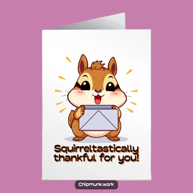 Free Printable Thank You Card: Chipmunk Inbox Shock, Funny Downloadable