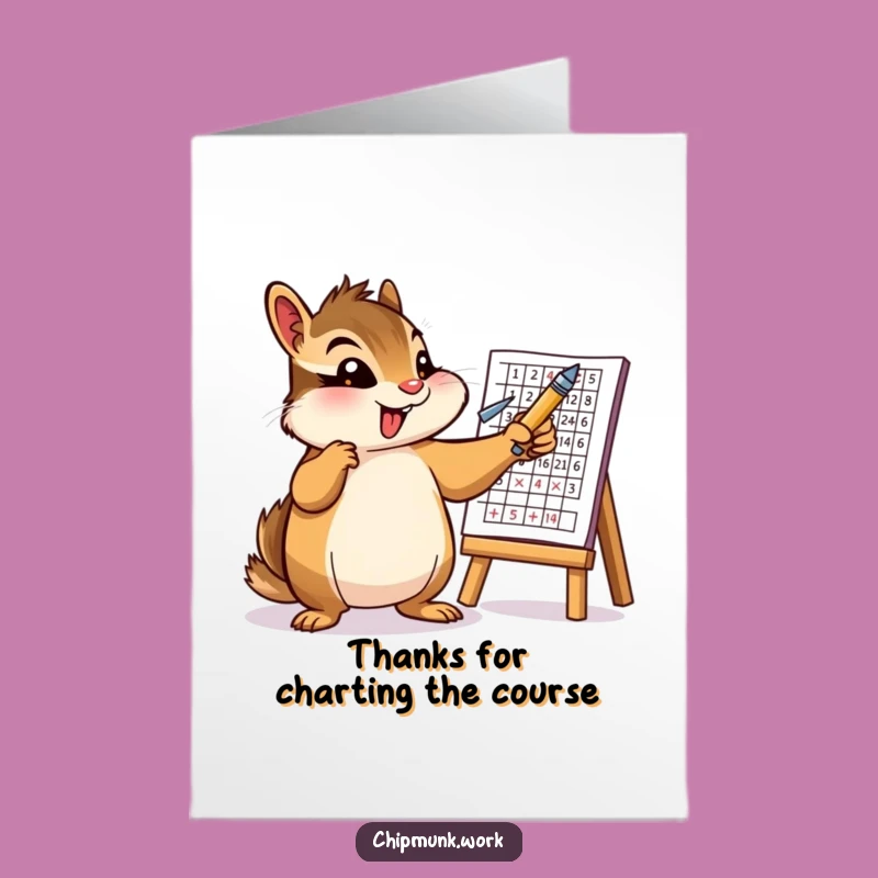 Free Printable Chipmunk Thank You Card: Funny Chart Expert Downloadable Gratitude