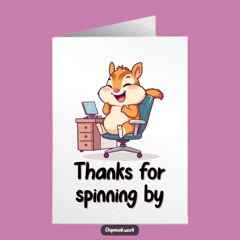 Free Printable Thank You Card: Chipmunk's Office Spin Gratitude, Downloadable!