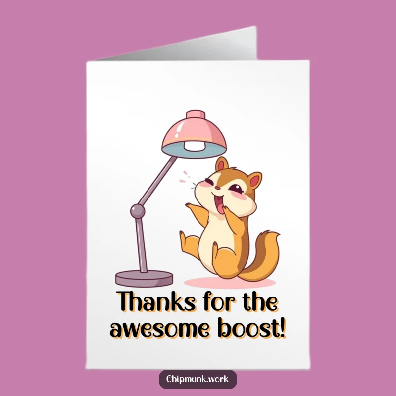 Free Printable Thank You Card: Chipmunk Lamp Slide - Hilarious Downloadable