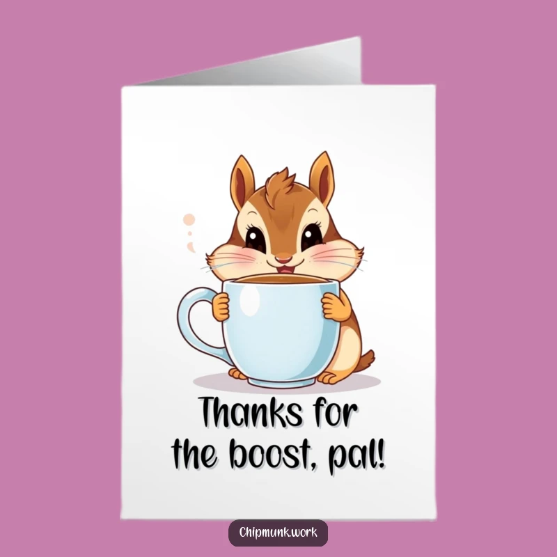 Free Printable Chipmunk Coffee Card: Express Gratitude with a Funny Downloadable Thank You