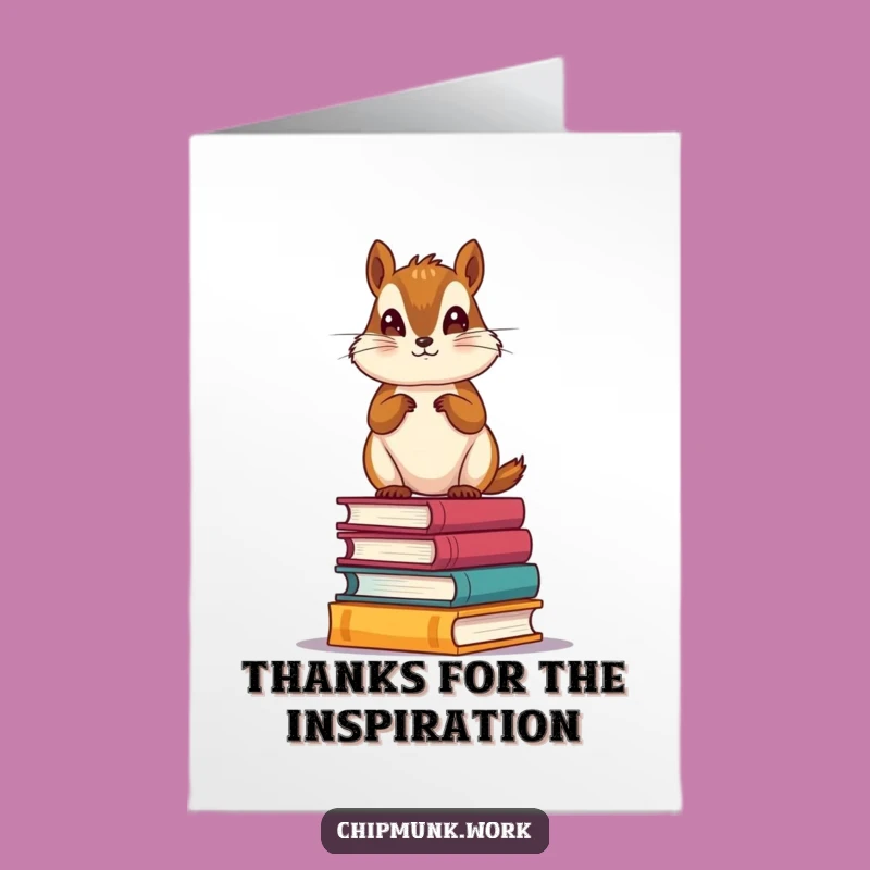 Free Printable Thank You Card: Chipmunk's Bookish Gratitude, Downloadable!