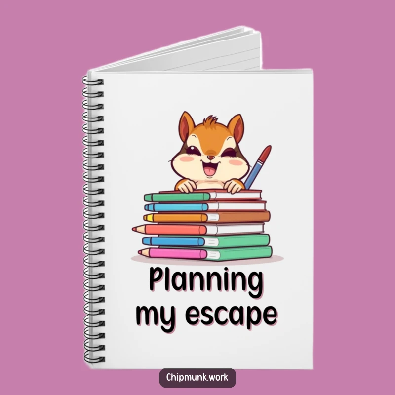 Funny Chipmunk Office Peek Notebook: Gleeful Journal for Ideas, A Humorous Gift