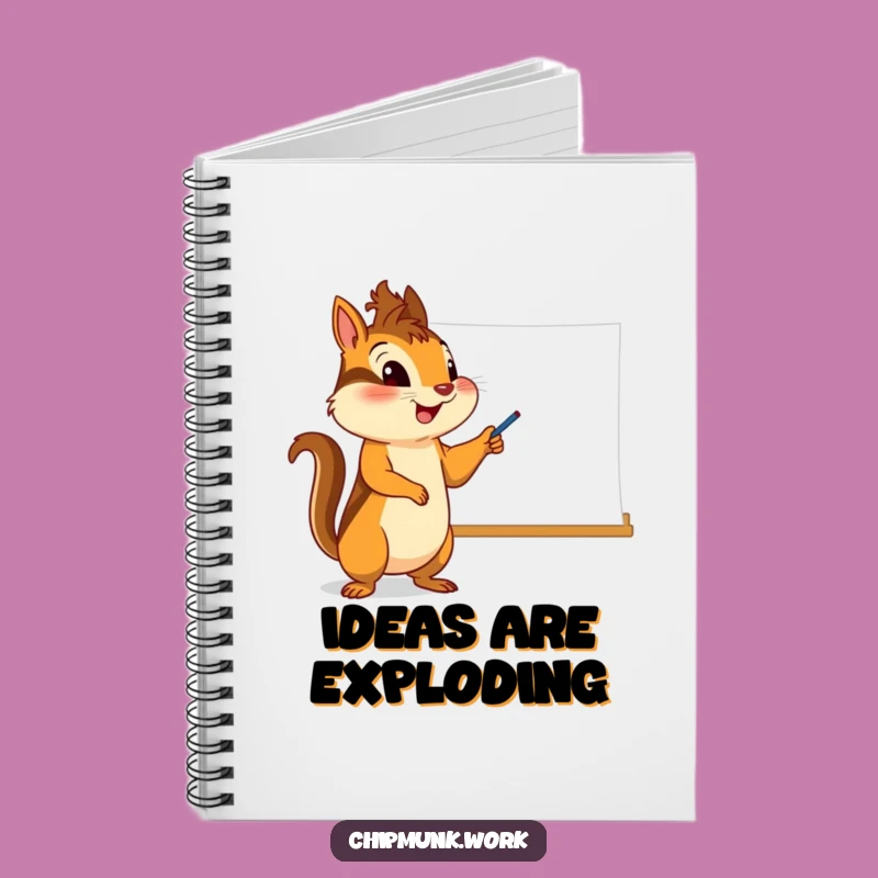 Funny Chipmunk Whiteboard Notebook - Enthusiastic Pointer Journal