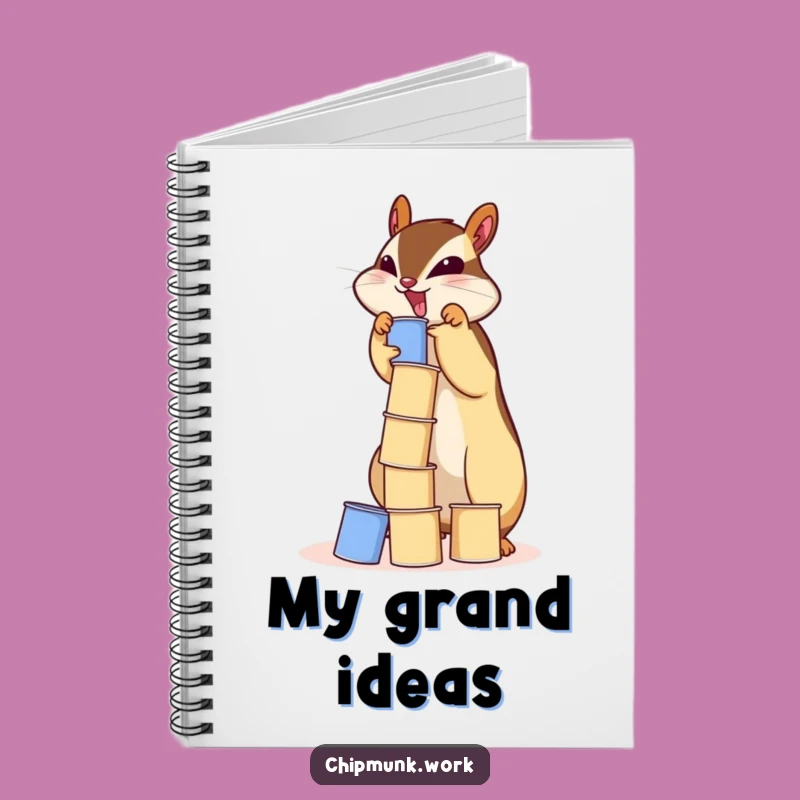 Funny Chipmunk Paper Cup Tower Notebook - Jot Down Ideas with Humor