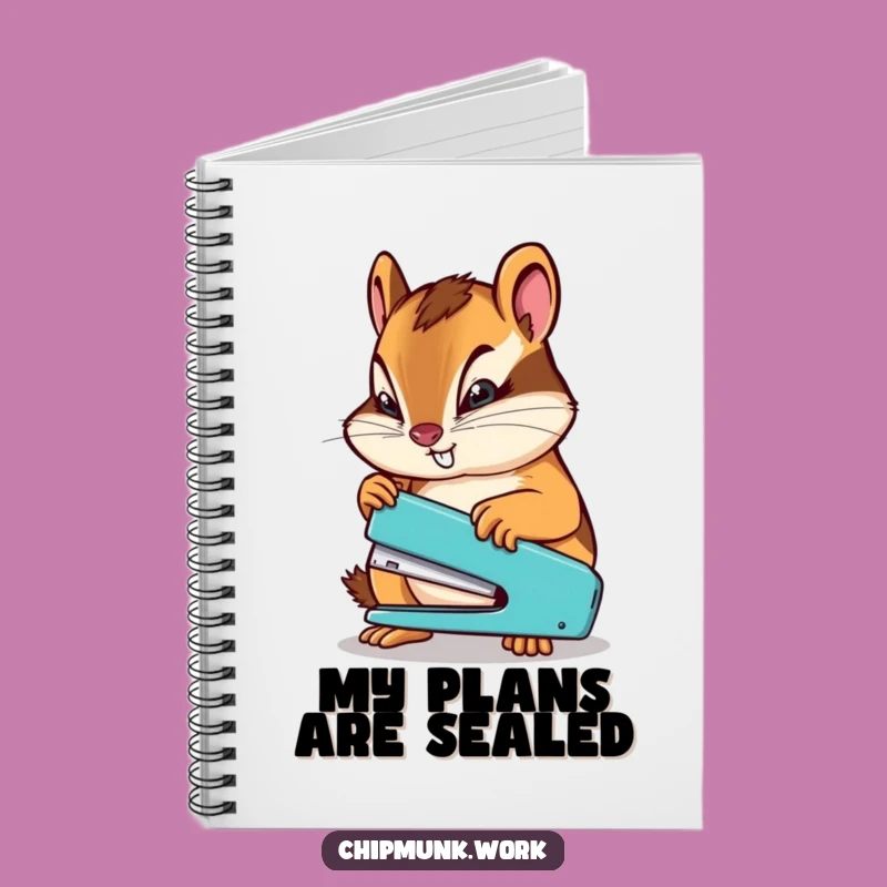 Funny Determined Chipmunk Notebook: Staple Your Ideas Securely