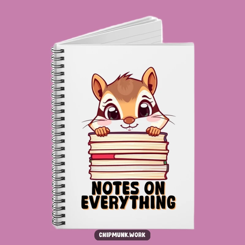 Funny Chipmunk Notebook - Curious File Peeker Cover