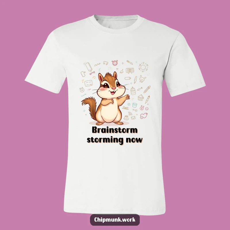 Funny Chipmunk T-Shirt: Pointing at Doodles, Creative Energy Gift