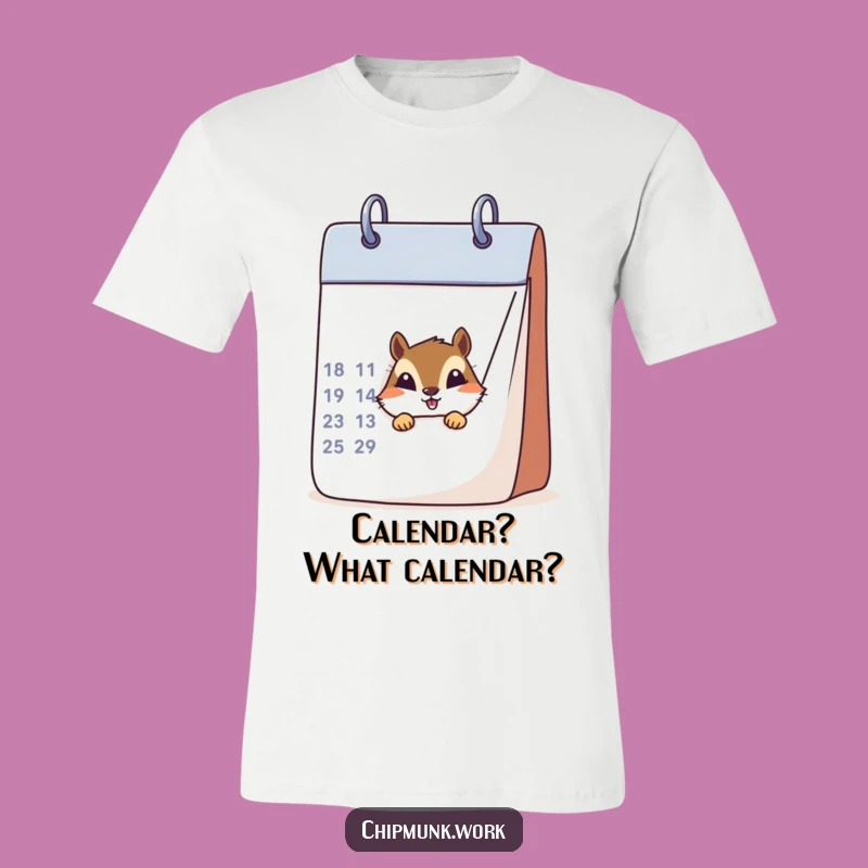Funny Chipmunk Calendar Peek T-Shirt - Playful Hide-and-Seek Humor