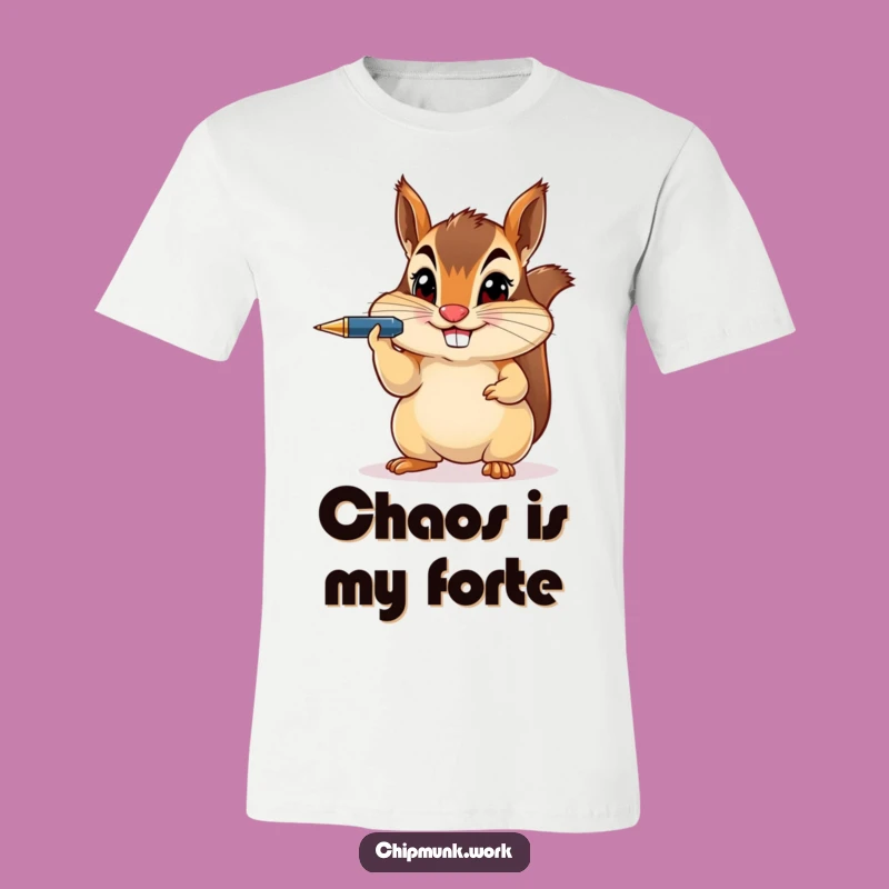 Funny Chipmunk Pen Balance T-Shirt - Witty Animal Tee, Ideal Funny Gift