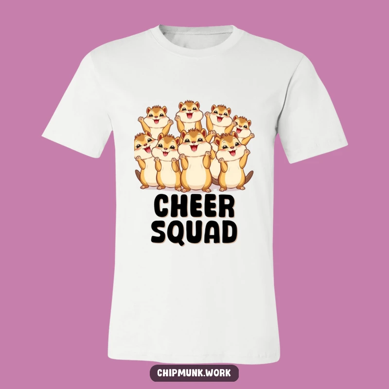 Funny Kawaii Chipmunk Cheer Squad T-Shirt: Cute Gift Idea!