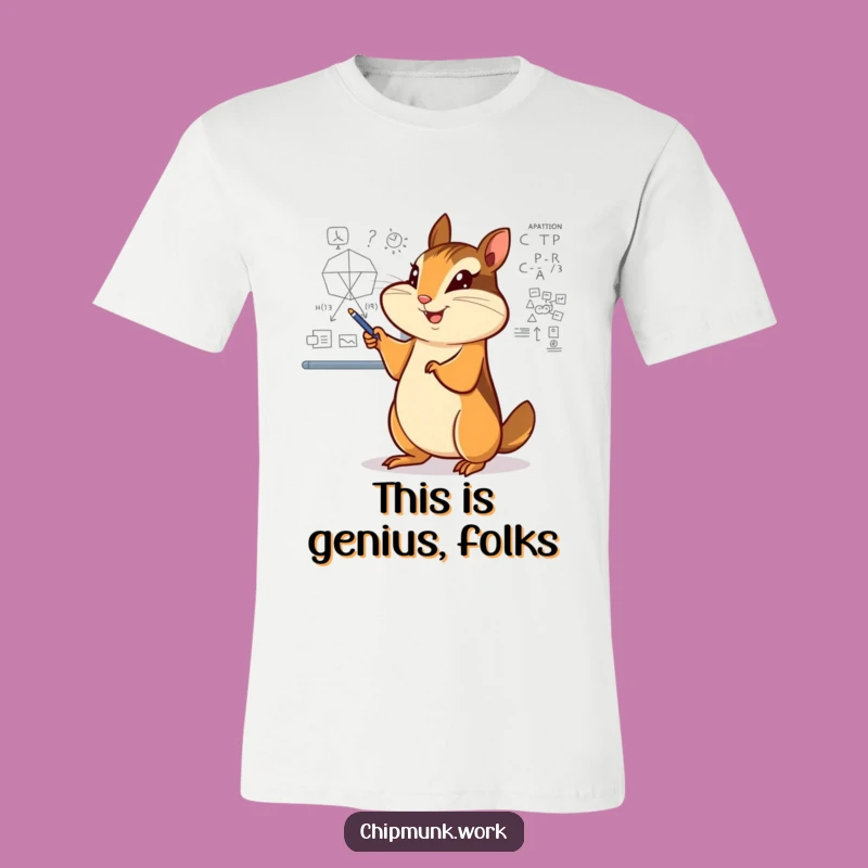 Funny Brainy Chipmunk Diagram Tee - Enthusiastic Whiteboard T-Shirt Gift