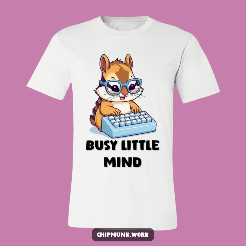 Funny Chipmunk Keyboard Tee: Enthusiastic Typist T-Shirt, Perfect Humorous Gift