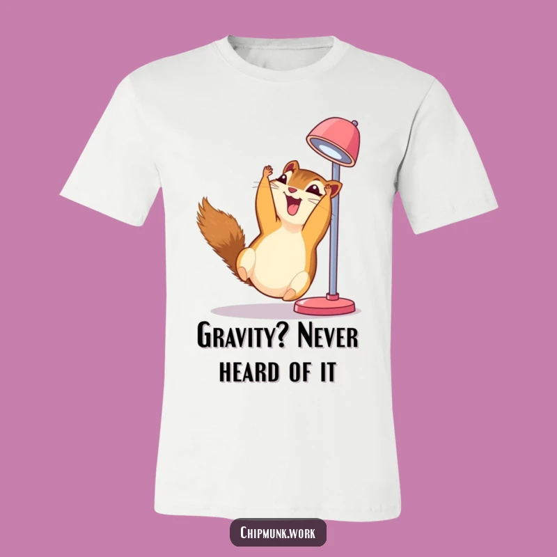Funny Upside Down Chipmunk Lamp Tee - Hilarious Giggling T-Shirt Gift