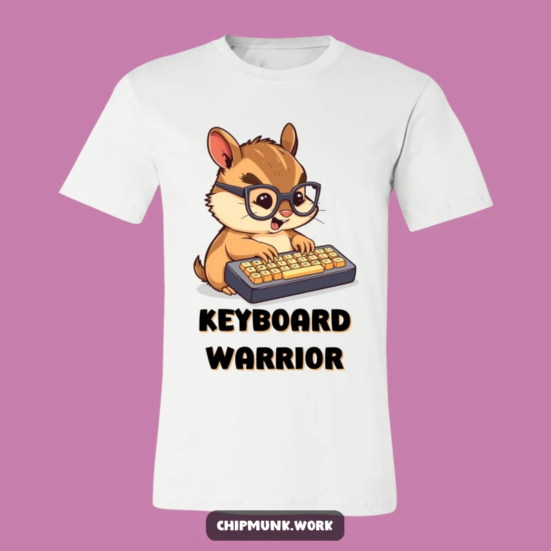 Funny Techie Chipmunk T-Shirt: Chibi Rodent's Furious Typing