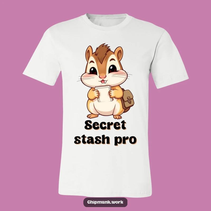 Funny Chipmunk's Paper Hoarding T-Shirt: Comical Gift for the Overwhelmed!