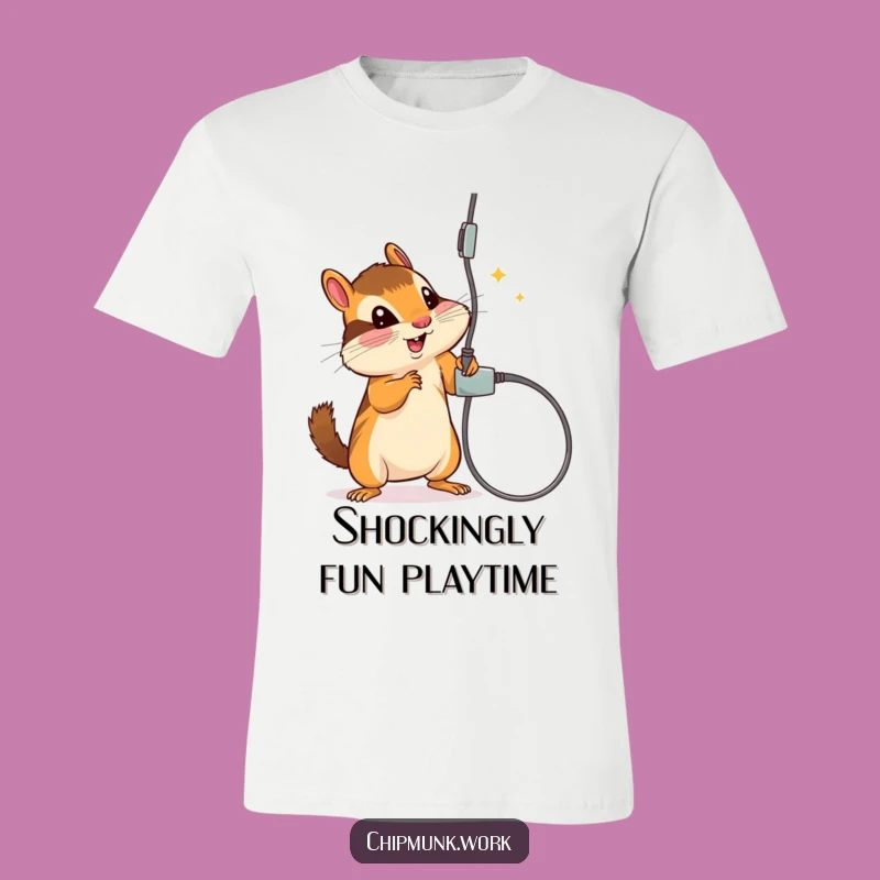 Funny Chipmunk Daredevil T-Shirt - Hilarious Cord Batting Fun