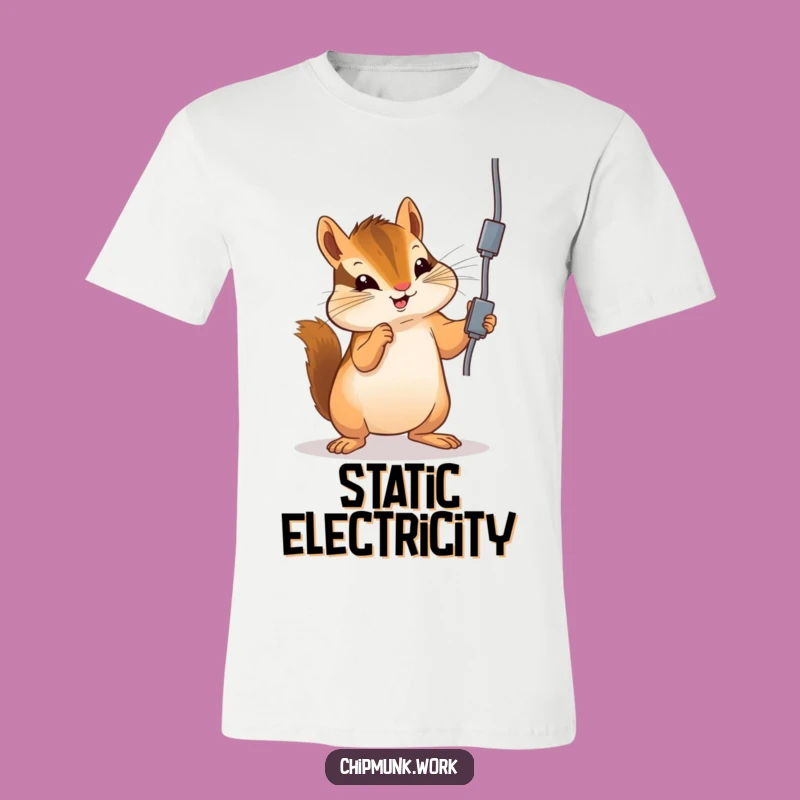 Funny Chipmunk T-Shirt: Playful Cord Batting, Hilarious Risky Behavior Tee!