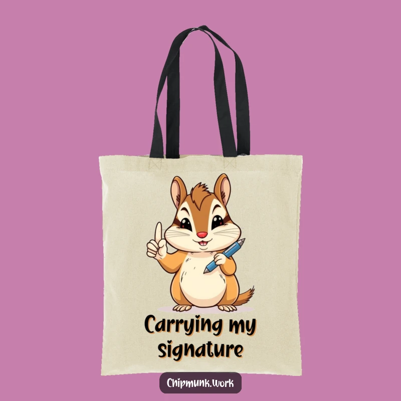 Funny Peace Sign Chipmunk Tote Bag: Hilarious Carry-All for Creative Essentials