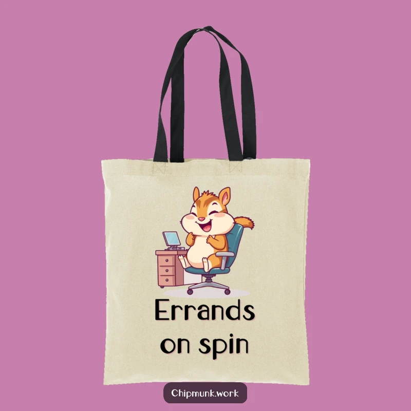 Funny Office Chipmunk Tote Bag: Hilarious Work Companion Gift!