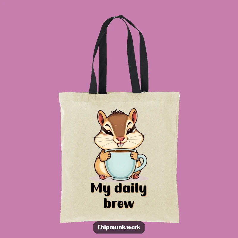 Funny Chipmunk Coffee Break Tote - Goofy Sipper Bag for Essentials