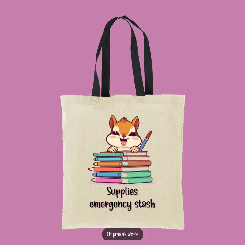 Funny Chipmunk Office Peek Tote Bag: Carry Your Essentials with Humor, A Gift