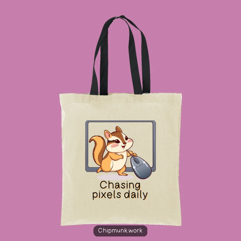 Funny Chipmunk Shopping Bag: Hilarious Computer Cursor Chase Tote for Everyday!
