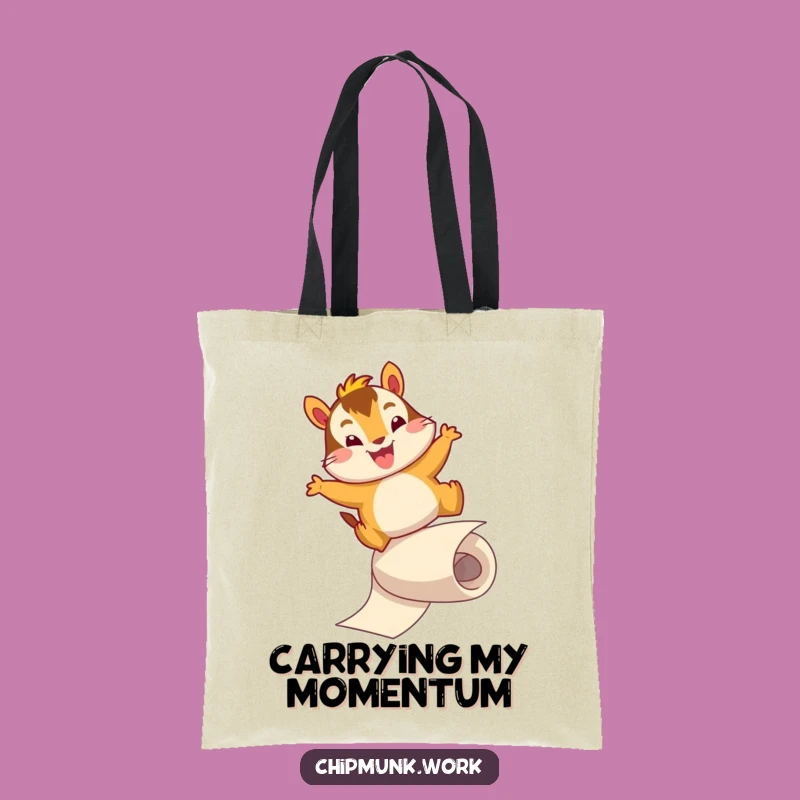 Funny Chipmunk Slide Tote Bag: Energetic Rodent Accessory, Ideal Funny Gift!