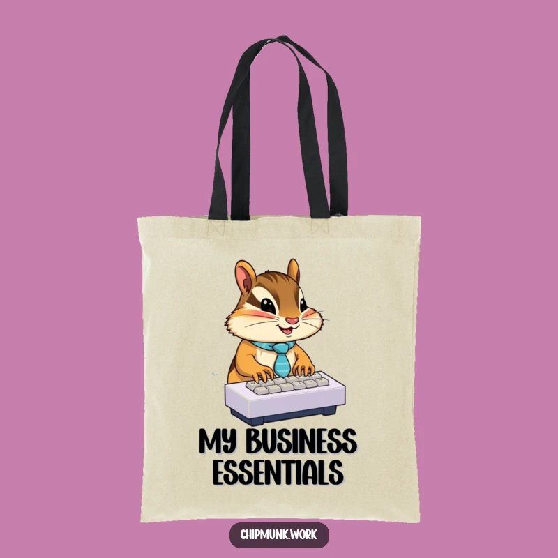 Funny Chipmunk Tie Tote Bag: Carry Your Workload with a Smile