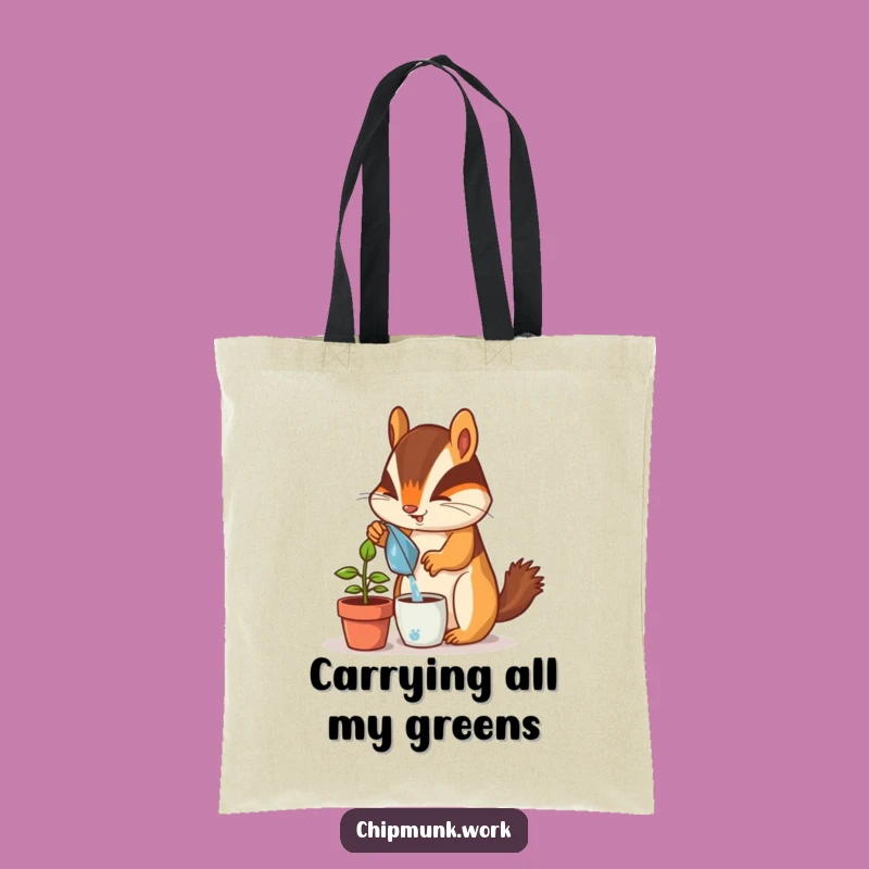 Funny Chipmunk Tote Bag: Desk Plant Lover Accessory, Stylish Funny Gift
