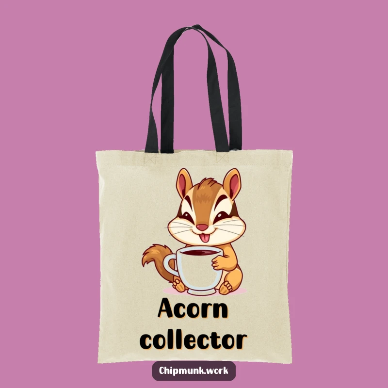 Funny Chipmunk Tote Bag: Goofy Smile Sipping Coffee, Practical Hilarious Carry-All Gift!