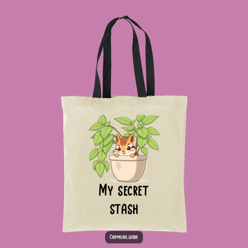 Funny Chipmunk Tote: Carry Your Laughs with This Hilarious Office Plant Bag