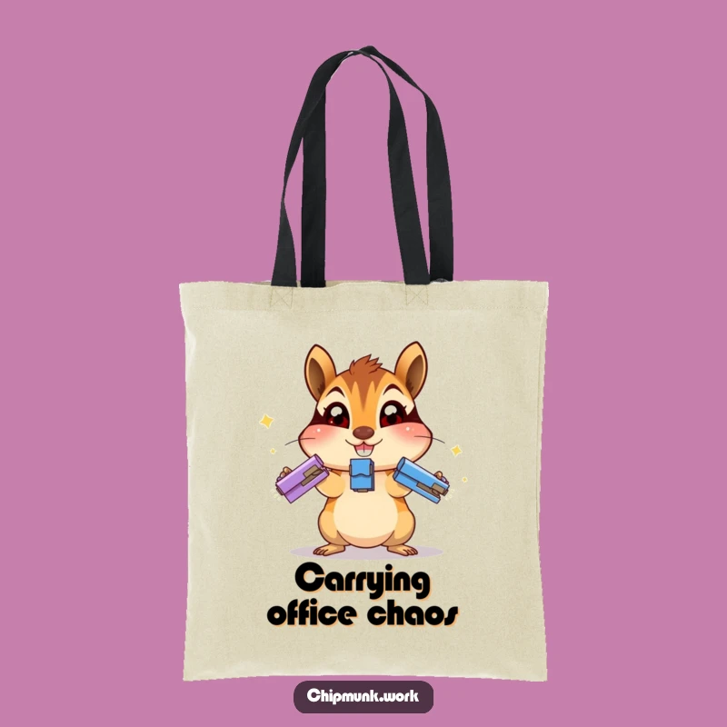 Funny Juggling Chipmunk Tote Bag - Office Multi-tasker Carry-All