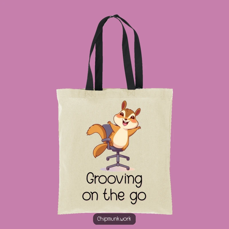 Funny Chipmunk Tote Bag: Carry Your Joy, Bouncing Office Chair Fun, Perfect Funny Gift